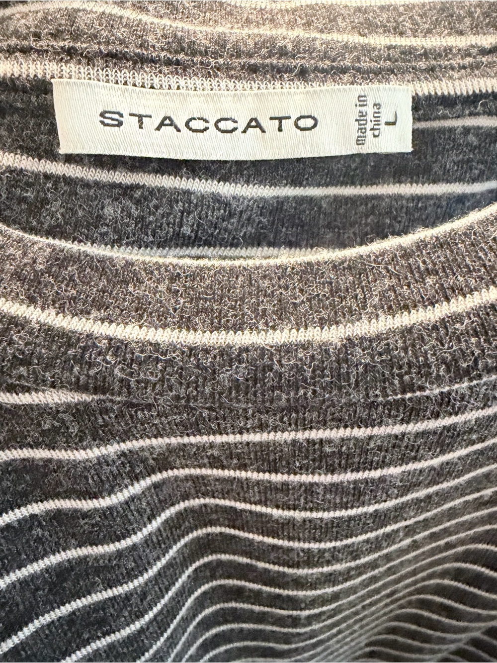 Staccato Black and White Striped Knit Top - Picture 3 of 3